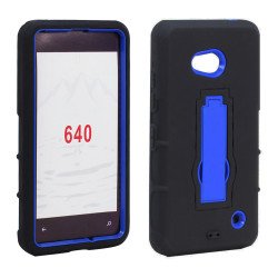 Nokia Lumia 640 Armor Hybrid Stand Case (Blue)